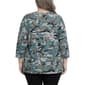 Plus Size NY Collection 3/4 Sleeve Abstract O-Ring V Neck Blouse - image 2