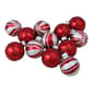 Northlight 12ct. Red & Silver Swirl Glass Christmas Ornaments Set - image 1