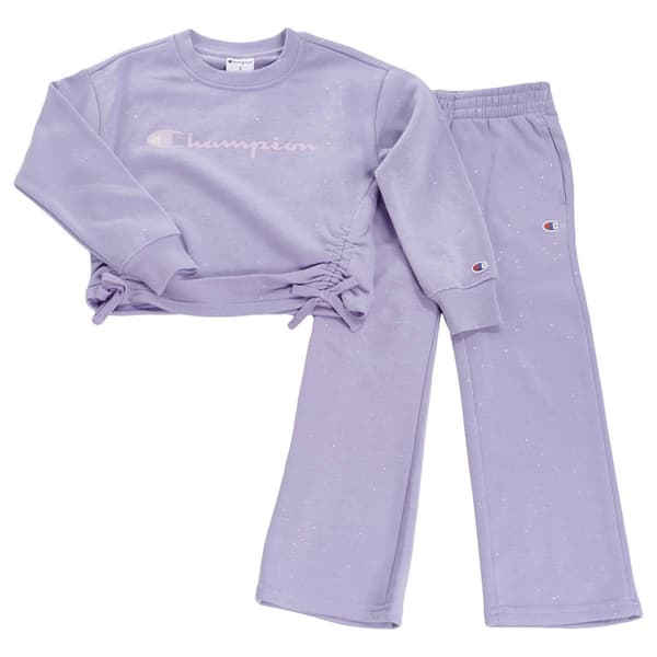 Girls (4-6x) Champion® Glitter Pullover & Wide Leg Pants Set