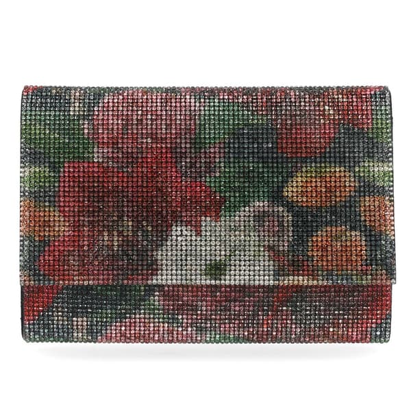 Jessica McClintock Alexis Floral Micro Stone Clutch - image 