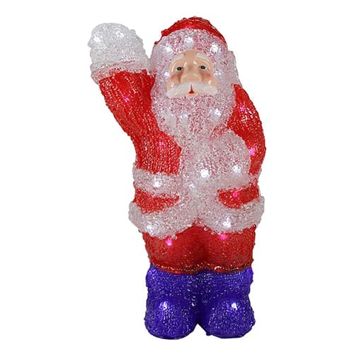 Northlight Seasonal 14in. Pre-Lit Acrylic Waving Santa Claus