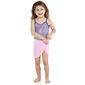 Girls&#40;4-6x&#41; Limited Too Foil Seashell One Piece Swimsuit w/ Skirt - image 1