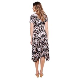 Petite Perceptions Short Sleeve Print ITY Side Knot Dress