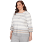 Plus Size Alfred Dunner Comfort & Joy Star and Stripe Blouse - image 3