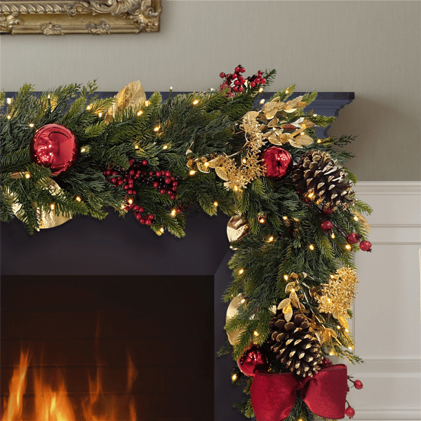 Puleo International 6ft. Pre-Lit Adorned Garland