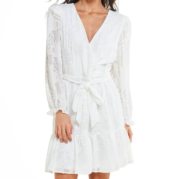 Womens Harper 241 Long Sleeve Solid Ruffled Hem Midi Dress