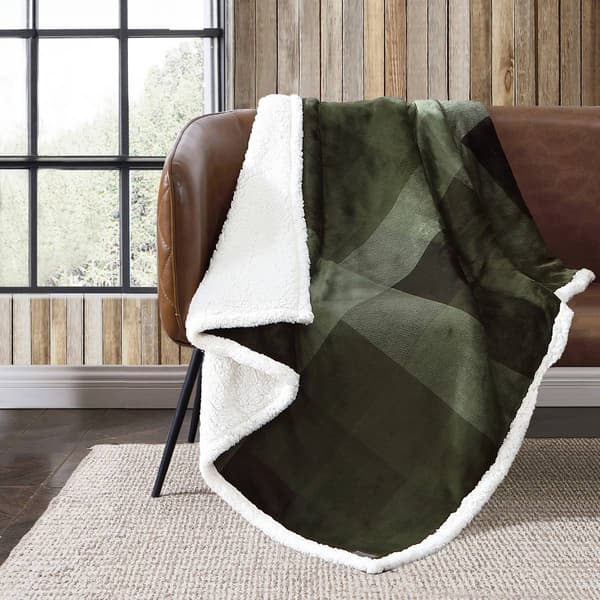 Eddie Bauer Pine Plaid Plush-Fleece Throw