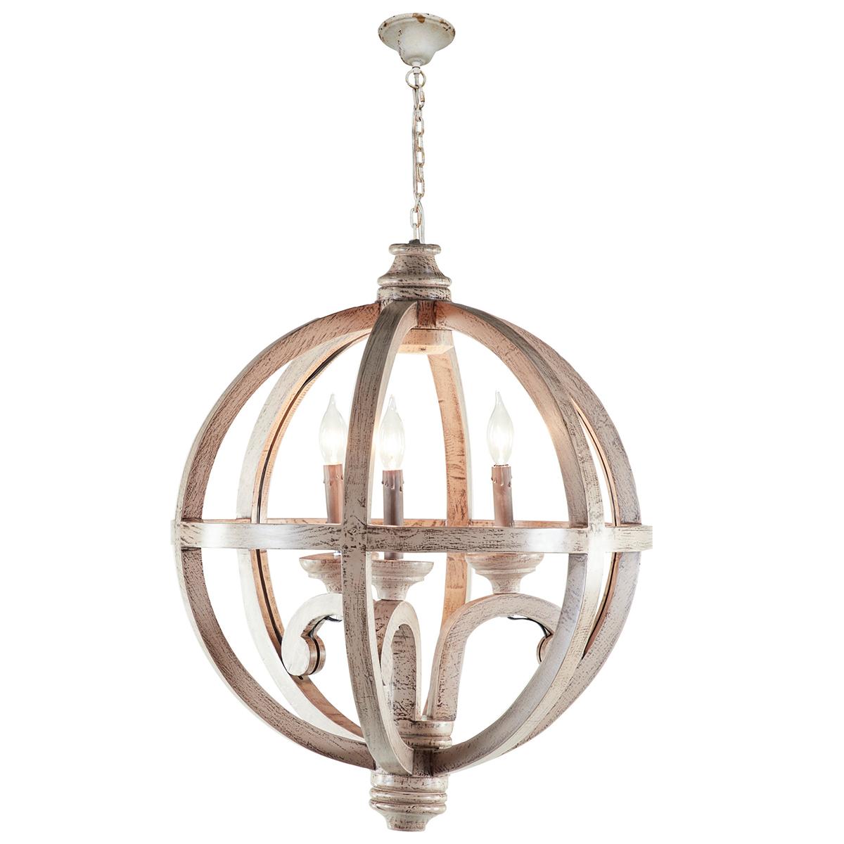 9th & Pike(R)  Gold Wood Rustic Caged Chandelier