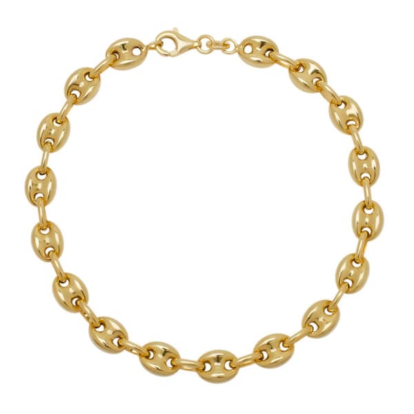 7.5in. 14kt. Over Sterling Silver Marina Chain Bracelet - image 