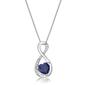 Gemminded Sterling Silver 6mm Heart Created Sapphire Pendant - image 1