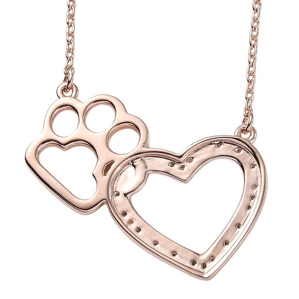 Nova Star® Rose Gold Plated Lab Grown Diamond Paw Heart Pendant