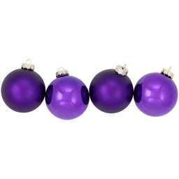 Northlight 6ct. Purple 2-Finish Glass Ball Christmas Ornaments