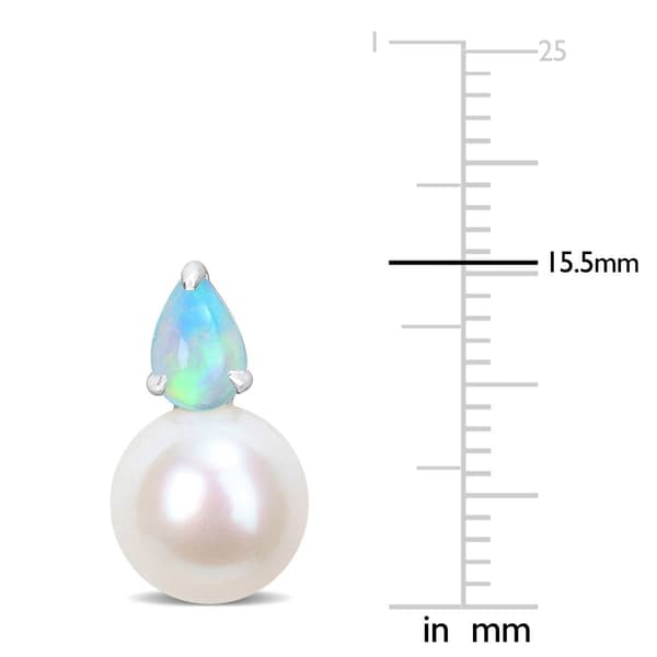 Gemstone Classics™ Freshwater Pearl & Ethiopian Opal Earrings