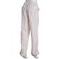 Womens Per Se Stripe Linen Beach Casual Pants-White/Khaki - image 2