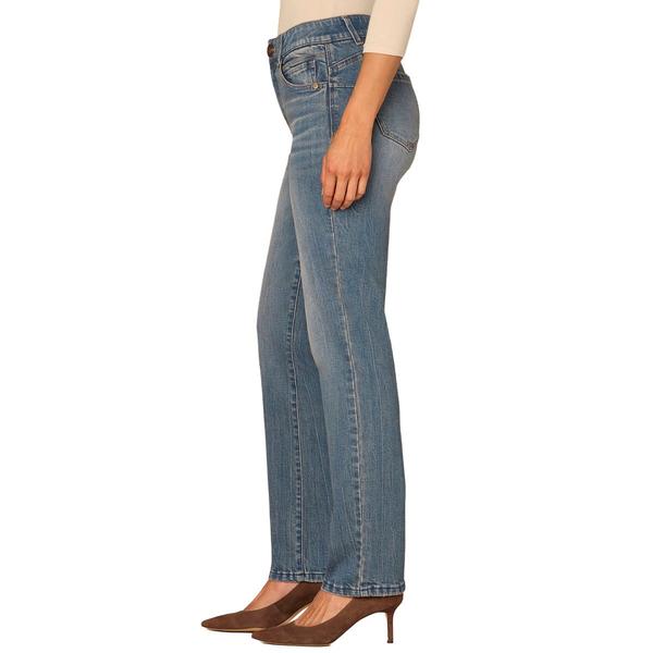 Plus Size Democracy “Ab”solution® Straight Leg Mid Blue Jeans
