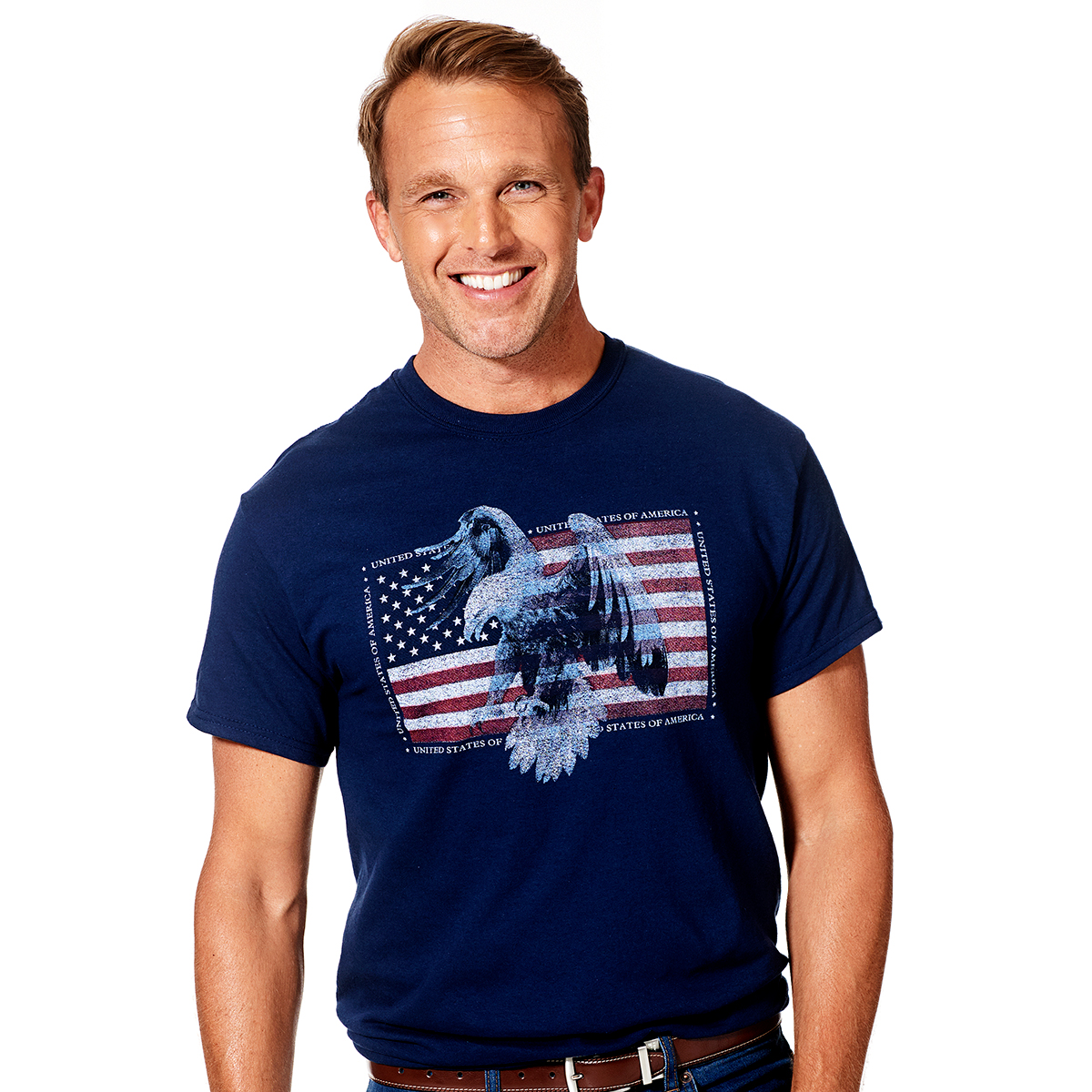 Men's Patriotic Short Sleeve United States Flag and Eagle Tee (various sizes)