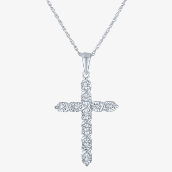 Nova Star(R) Sterling Silver Lab Grown Diamond Cross Pendant - image 