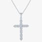 Nova Star(R) Sterling Silver Lab Grown Diamond Cross Pendant - image 1