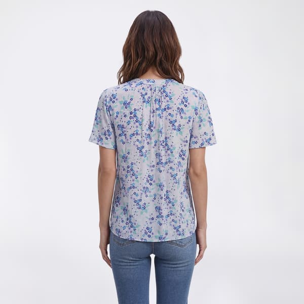 Petite Napa Valley Short Sleeve Ditsy Floral Clip Dot Blouse