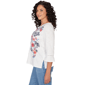Petite Alfred Dunner Austin Floral Butterfly Embroidery Blouse - image 4