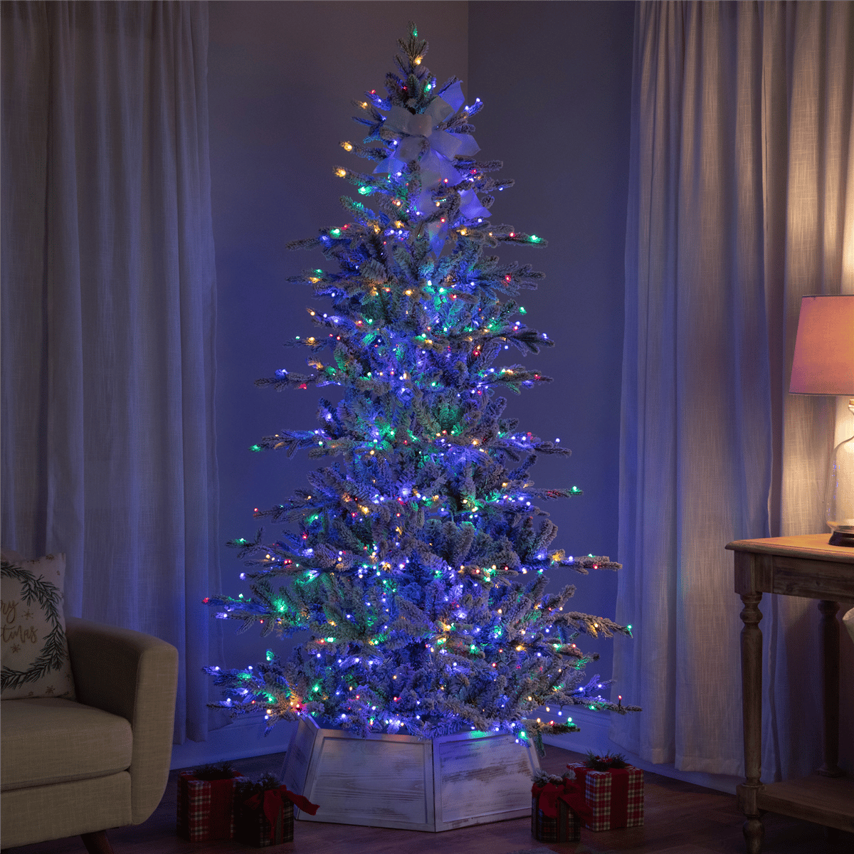 Open Video Modal for Northlight Real Touch(tm) 6ft. Pre-Lit Flocked Pine Christmas Tree