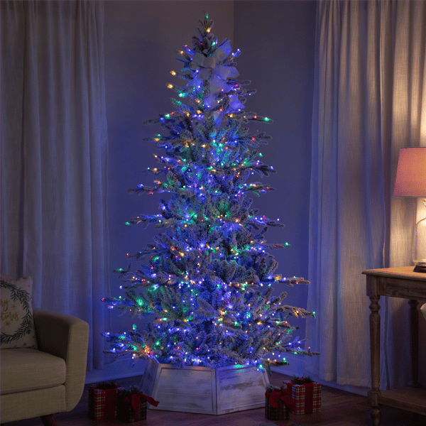 Northlight Real Touch(tm) 6ft. Pre-Lit Flocked Pine Christmas Tree - image 
