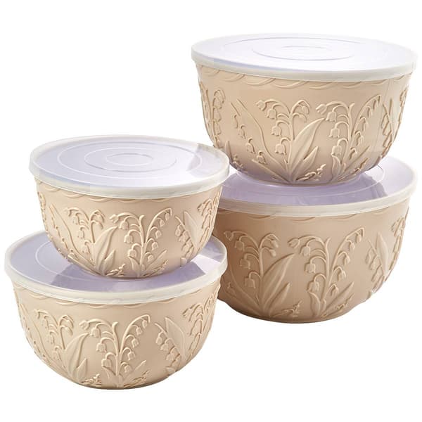 Homestead 4pc. Floral Embossed Bowl Set w/ Lids - image 