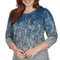 Petite Alfred Dunner Classics 3/4 Sleeve Falling Leaves Blouse - image 5