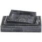 9th & Pike&#174; Black Carved Wooden Trays - Set Of 3 - image 2