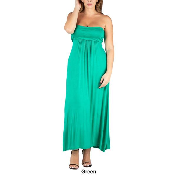 Plus Size 24/7 Comfort Apparel Strapless Maxi Dress