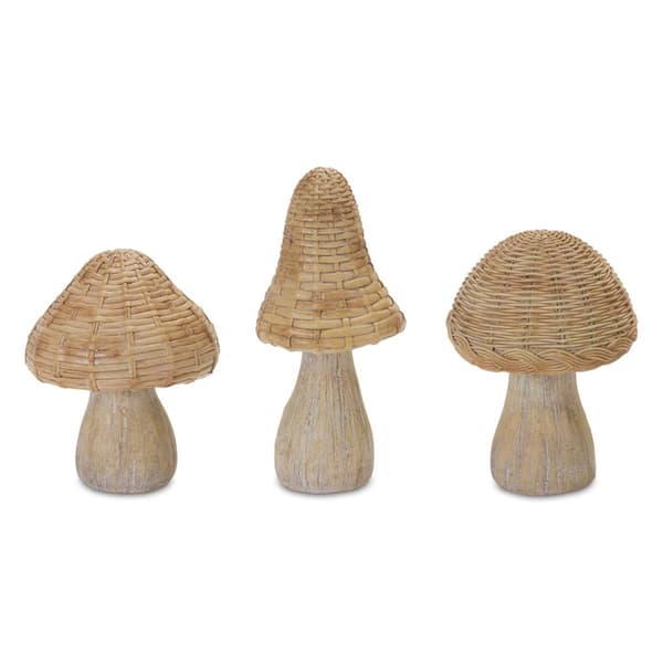 Melrose Wicker Mushroom Decor - Set of 3 - image 