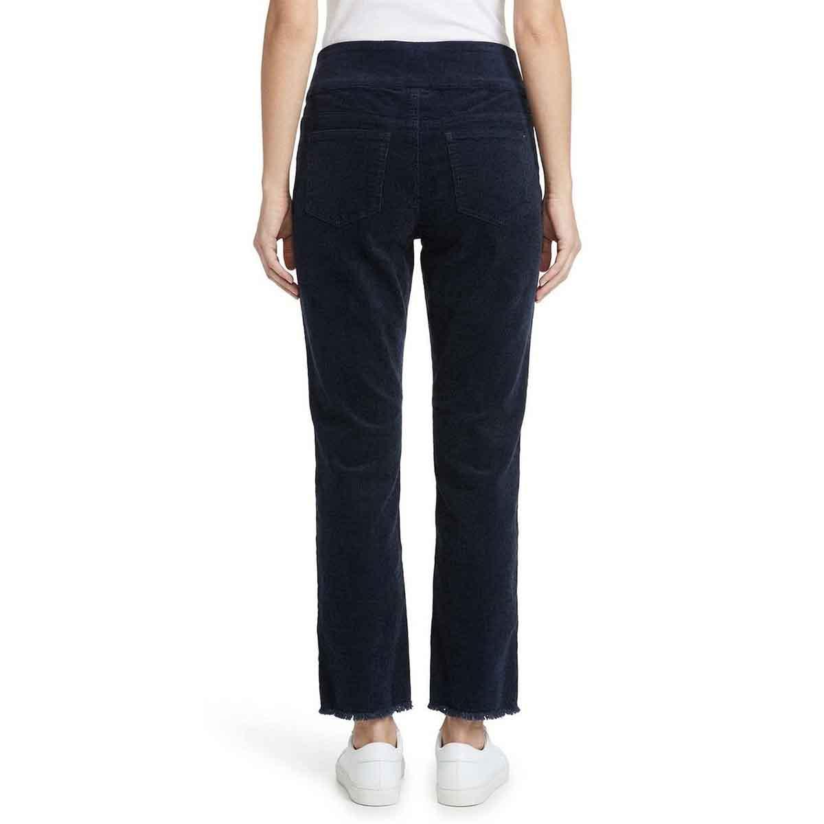 Petite Multiples Mid Rise Corduroy Ankle Fray Hem Jeans
