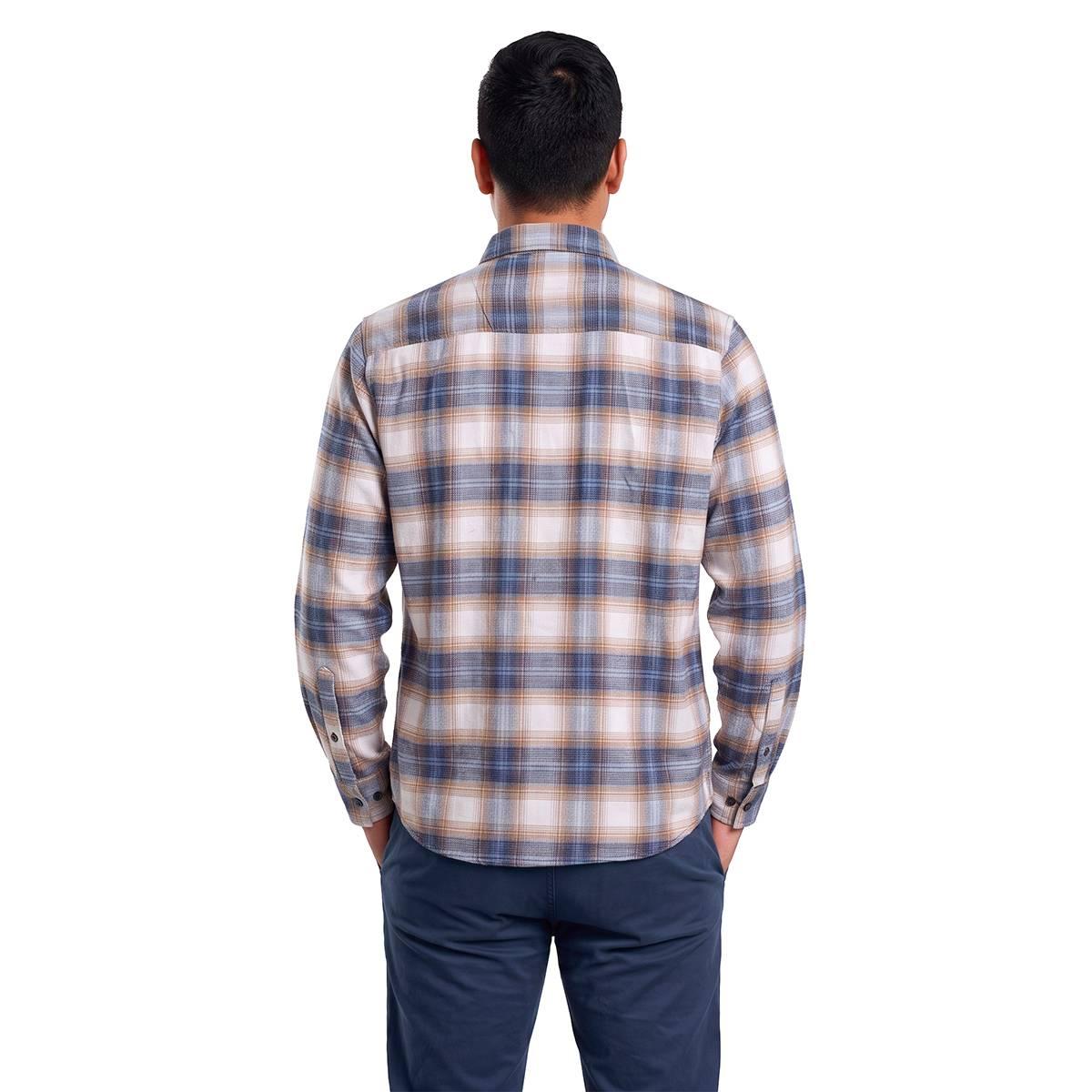 Mens Jackson Hole Flannel Shirt - Light Blue/Tan