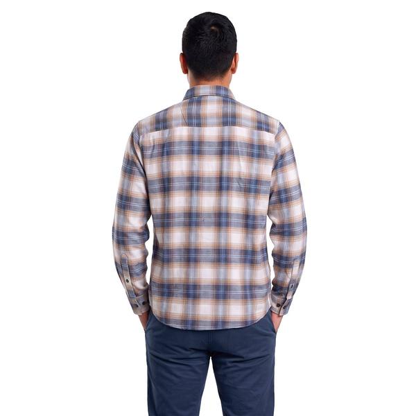 Mens Jackson Hole Flannel Shirt - Light Blue/Tan