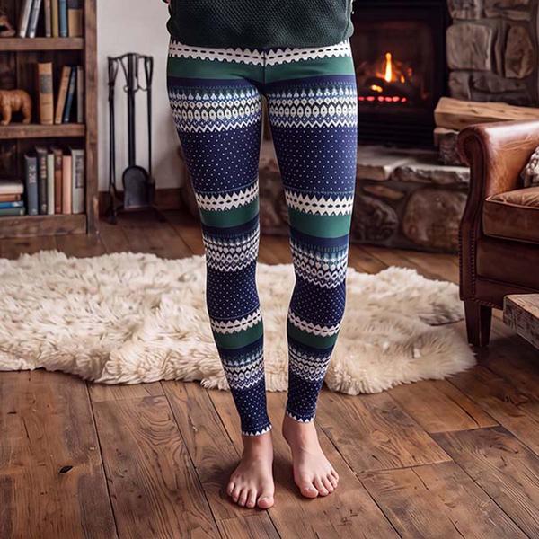 Womens LANDS'' END Fairisle Full Length Legging Pants