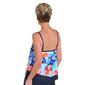 Womens Maxine Mosaic Leaves Flutter Hem Tankini Swim Top - image 2