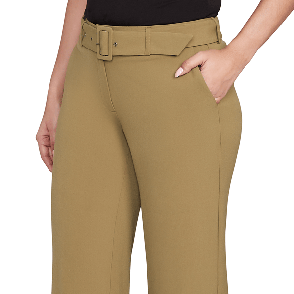 Petite Emaline Deerfield Solid Bi-Stretch Self Belt Trousers