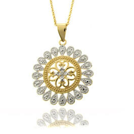 Accents by Gianni Argento Diamond Accent Plated Medallion Pendant