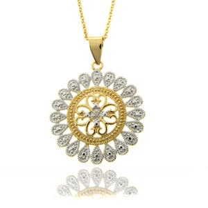 Accents by Gianni Argento Diamond Accent Plated Medallion Pendant - image 