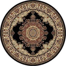 Tayse Sensation Fiona Black Round Area Rug - 5'3