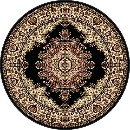 Tayse Sensation Fiona Black Round Area Rug - 5'3