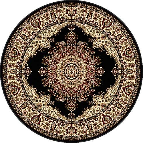 Tayse Sensation Fiona Black Round Area Rug - 5'3 - image 
