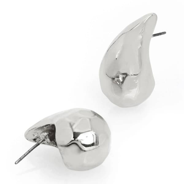 Steve Madden Silver-Tone Disco Teardrop Earrings
