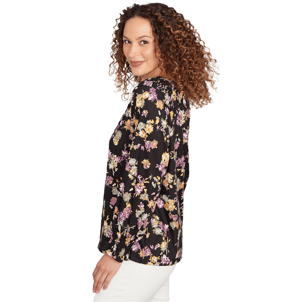 Petite Emaline Deerfield Onion Skin Floral Smock Blouse