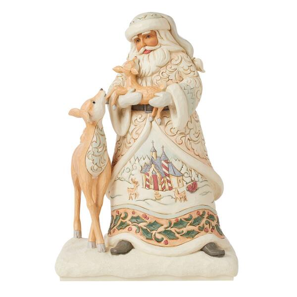 Jim Shore Heartwood Creek Santa Holding Fawn Christmas Figurine - image 