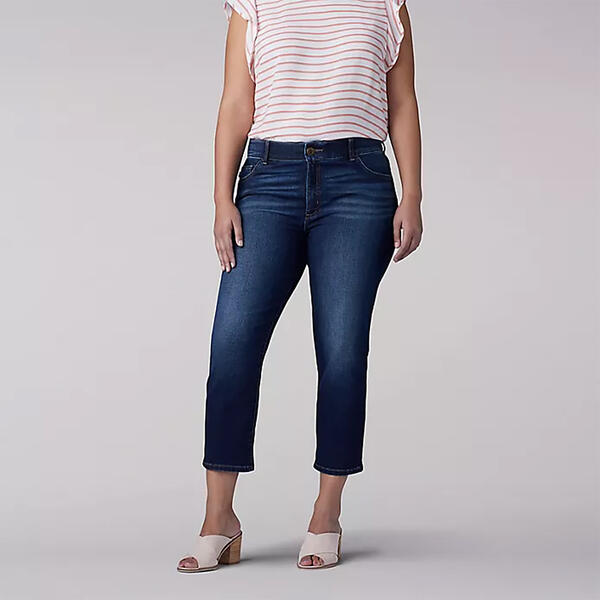 Plus Size Lee&#40;R&#41; 21in. Rolled Flex Motion 5 Pocket Capri Pants - image 
