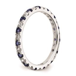 Pure Fire 14kt. White Gold Lab Created Blue Sapphire Band