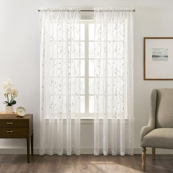 No. 918 Chatham Leaf Semi-Sheer 2pk. Curtain Pair - image 