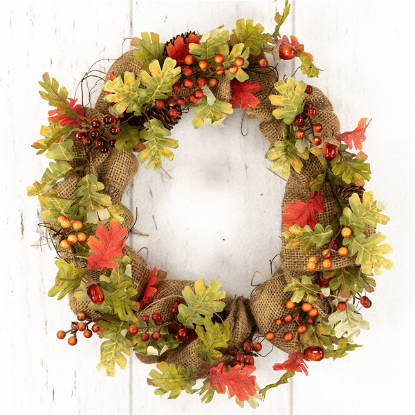 Northlight 18in. Berries & Pinecones Fall Harvest Twig Wreath