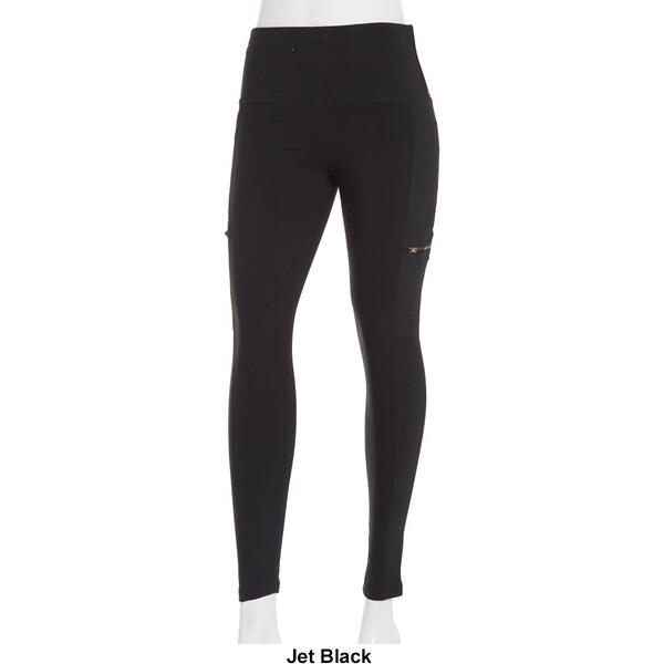 Womens French Laundry Cellphone Pocket and Zip Leggings